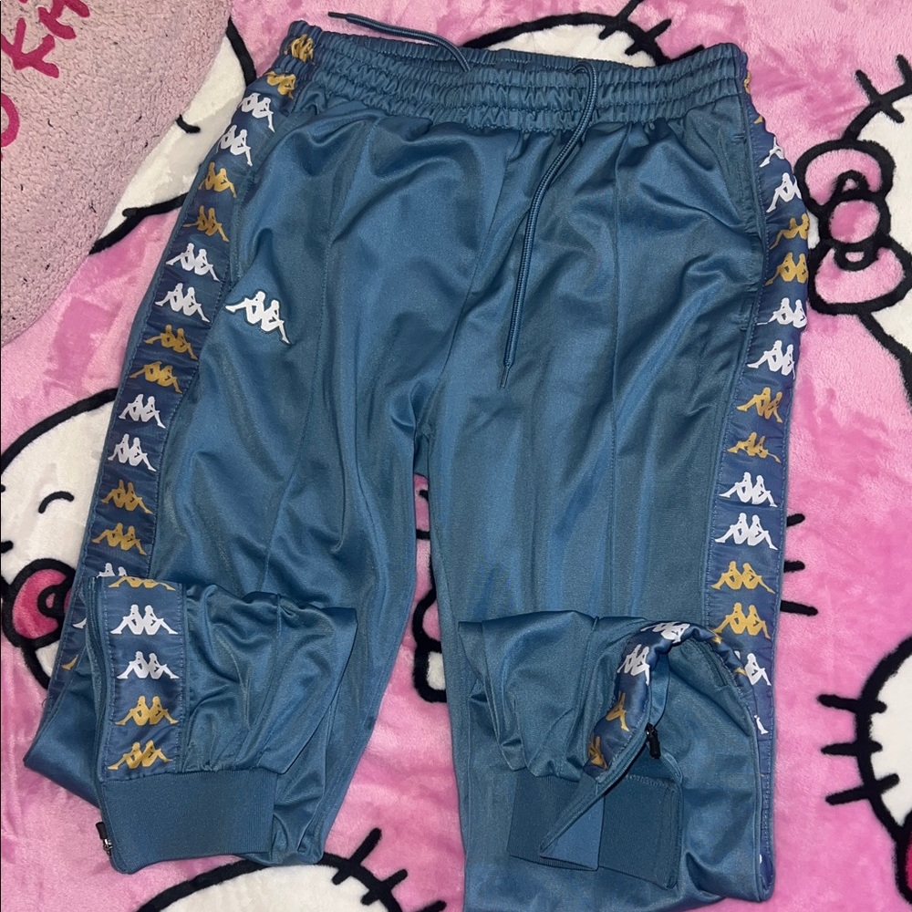 Kappa  Teal Joggers with Gold and White Accents